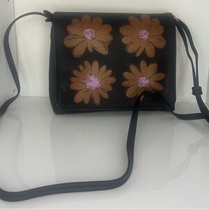 Vera Bradley Black Crossbody Bag with Floral Design